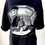 Custom Hand Painted T Shirt, Oversized Graphic Tee, Wearable Art Trippy Dark Clothing, Personalized Artistic Bookish Shirt, Art Fashion