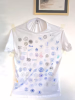 Camino de Santiago Collectible T-Shirt – Authentic Stamps Norte + Primitivo – Unique Wall Display Piece - Image 3